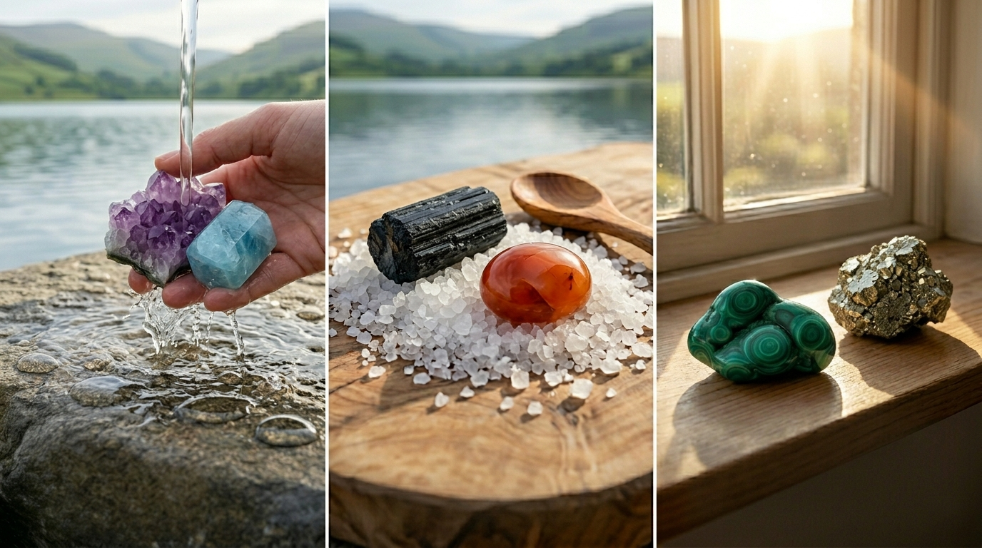 Crystal Care Guide: Water, Salt, & Sunlight Safety