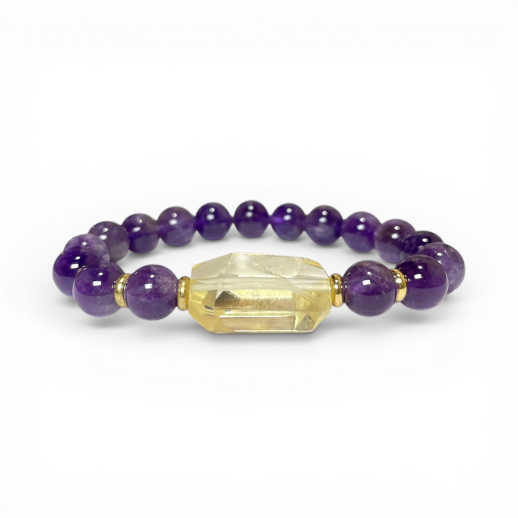 Amethyst Regal Accent Crystal Bracelet
