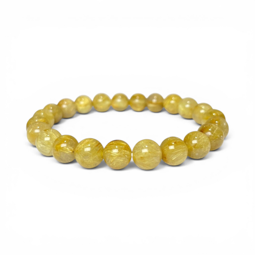 Golden Rutilated Quartz Crystal Bracelet - Premium