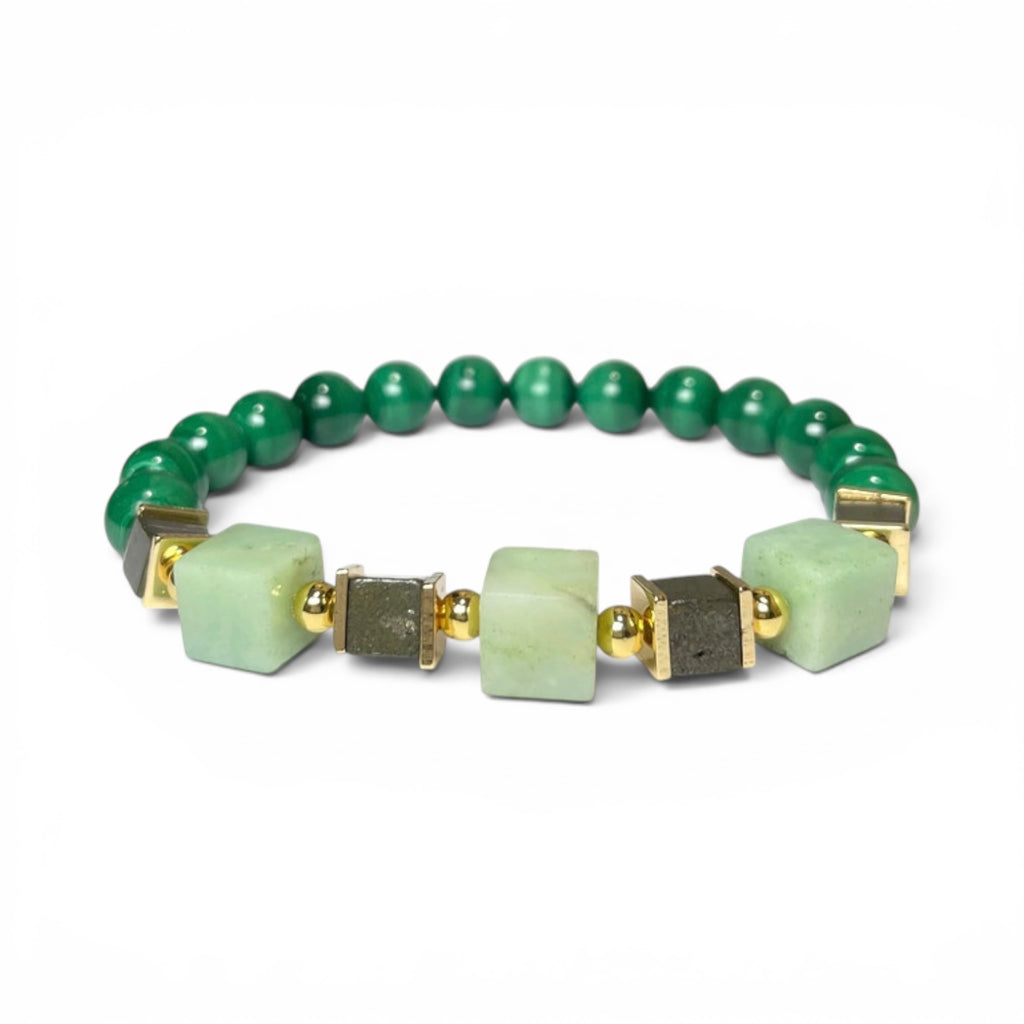 Verdant Geometric Core Crystal Bracelet