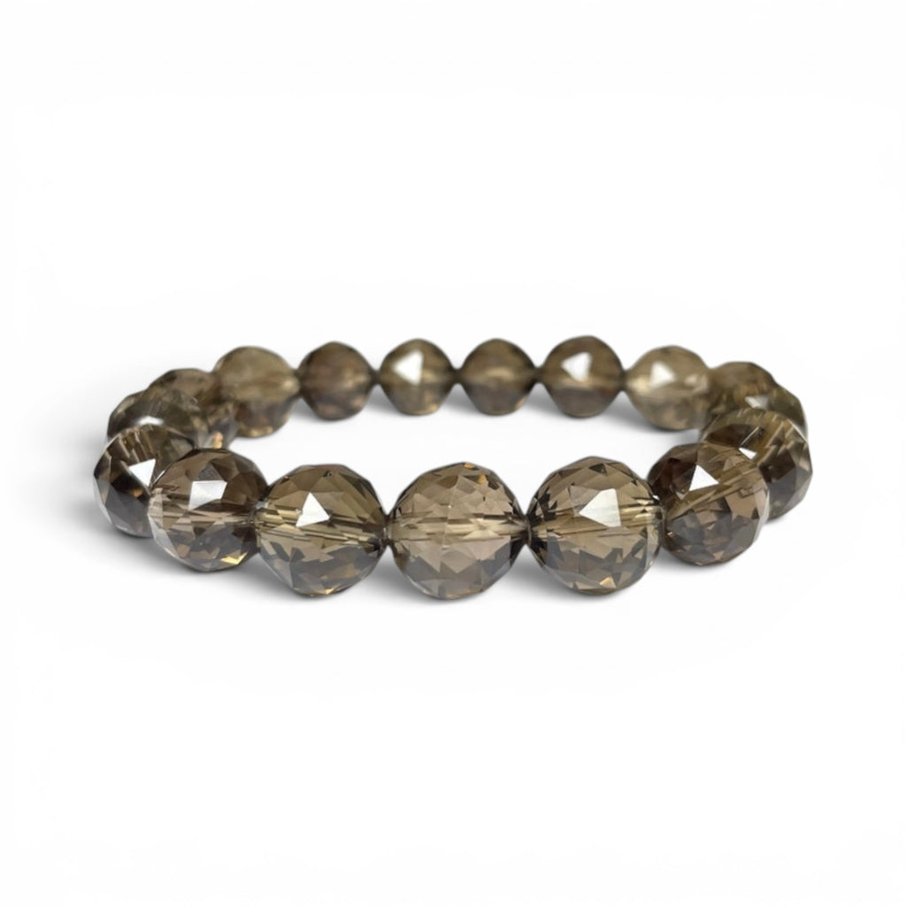 Faceted Smoky Quartz Crystal Bracelet - Premium