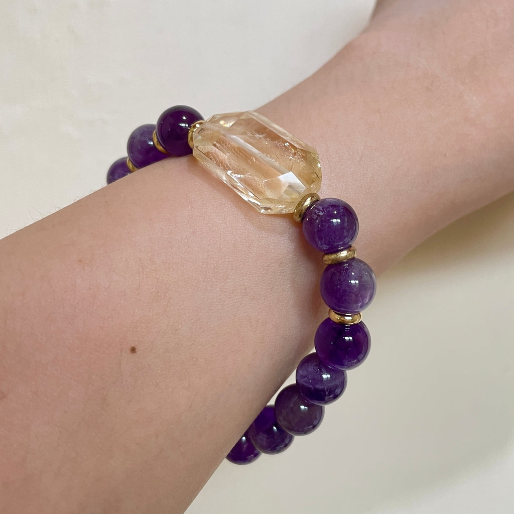 Amethyst Regal Accent Crystal Bracelet