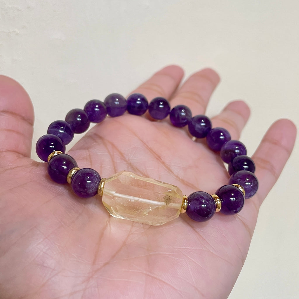 Amethyst Regal Accent Crystal Bracelet