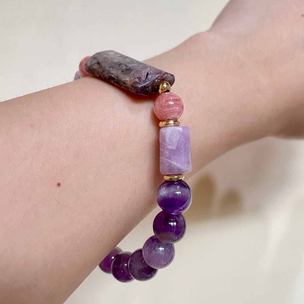 Violet Muse Composition Crystal Bracelet