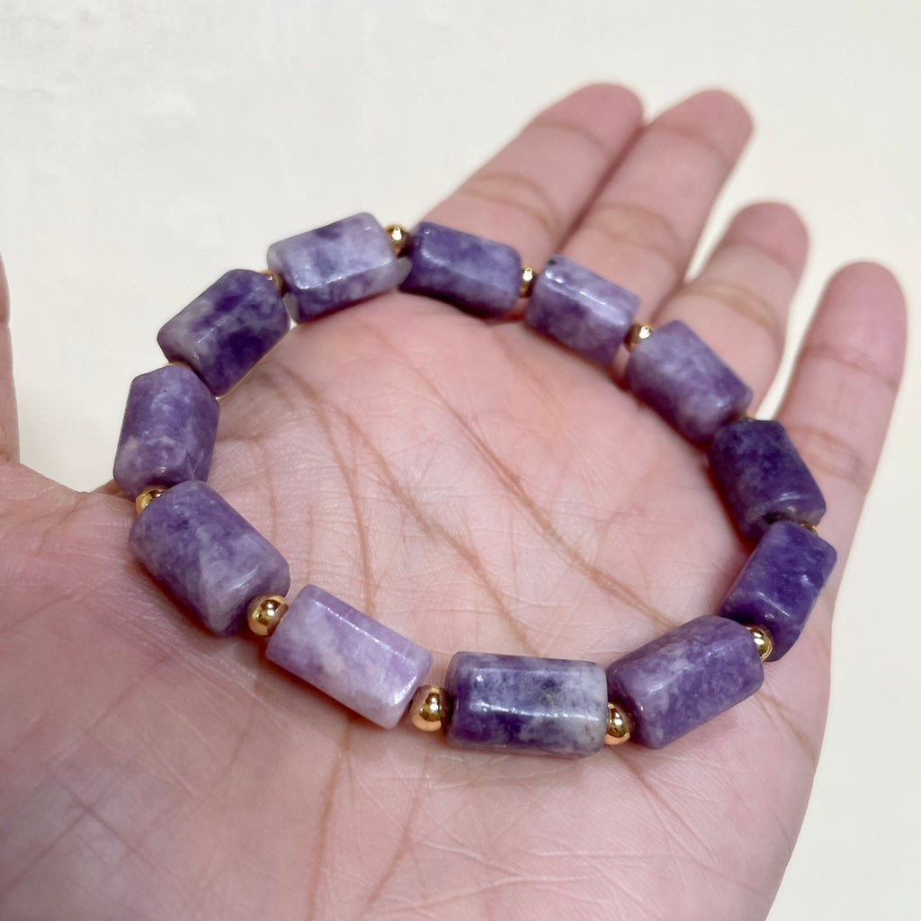 Lepidolite Rhythm Line Crystal Bracelet