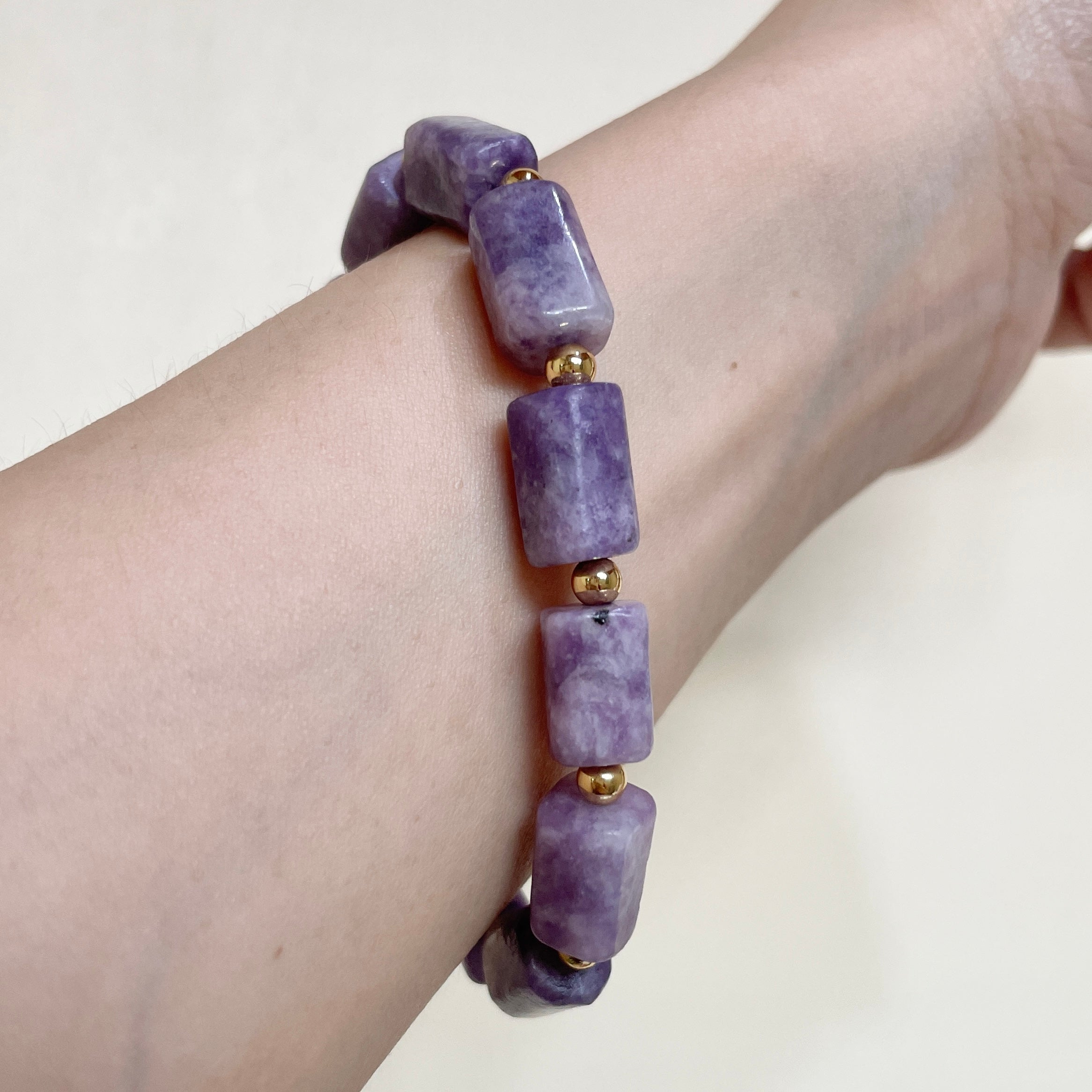Lepidolite Rhythm Line Crystal Bracelet