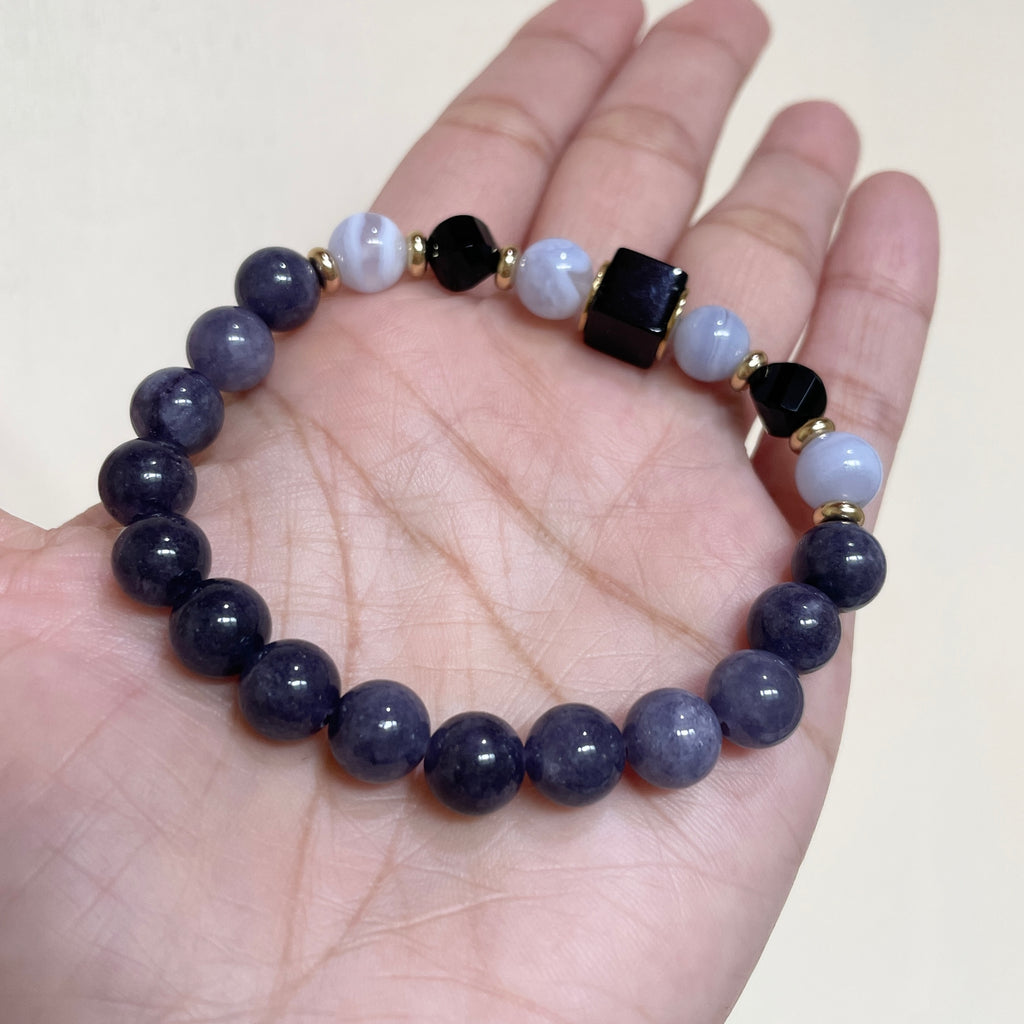 Indigo Noir Balance Crystal Bracelet