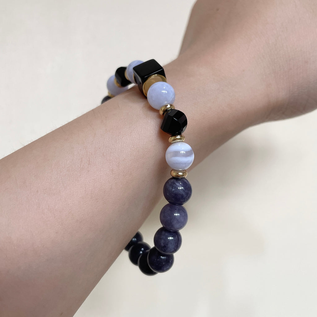 Indigo Noir Balance Crystal Bracelet