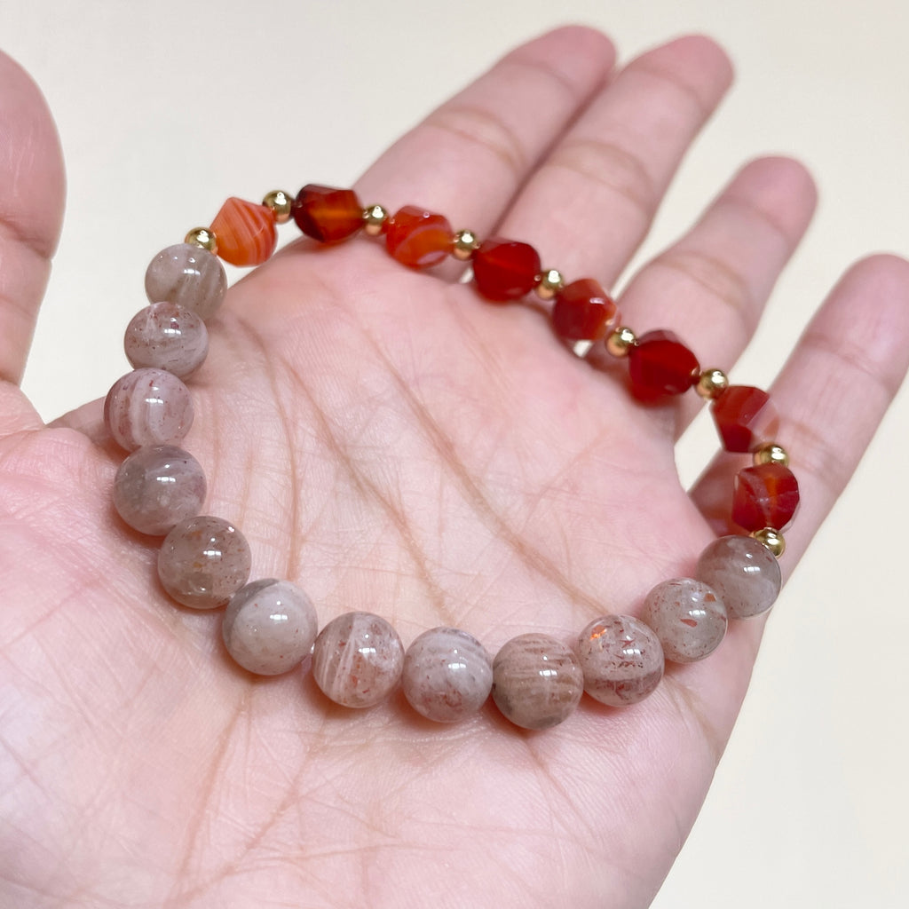 Solar Ember Flow Crystal Bracelet