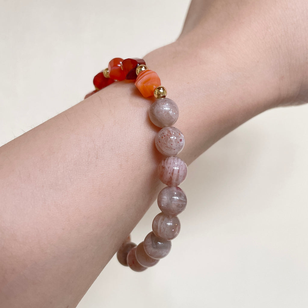 Solar Ember Flow Crystal Bracelet
