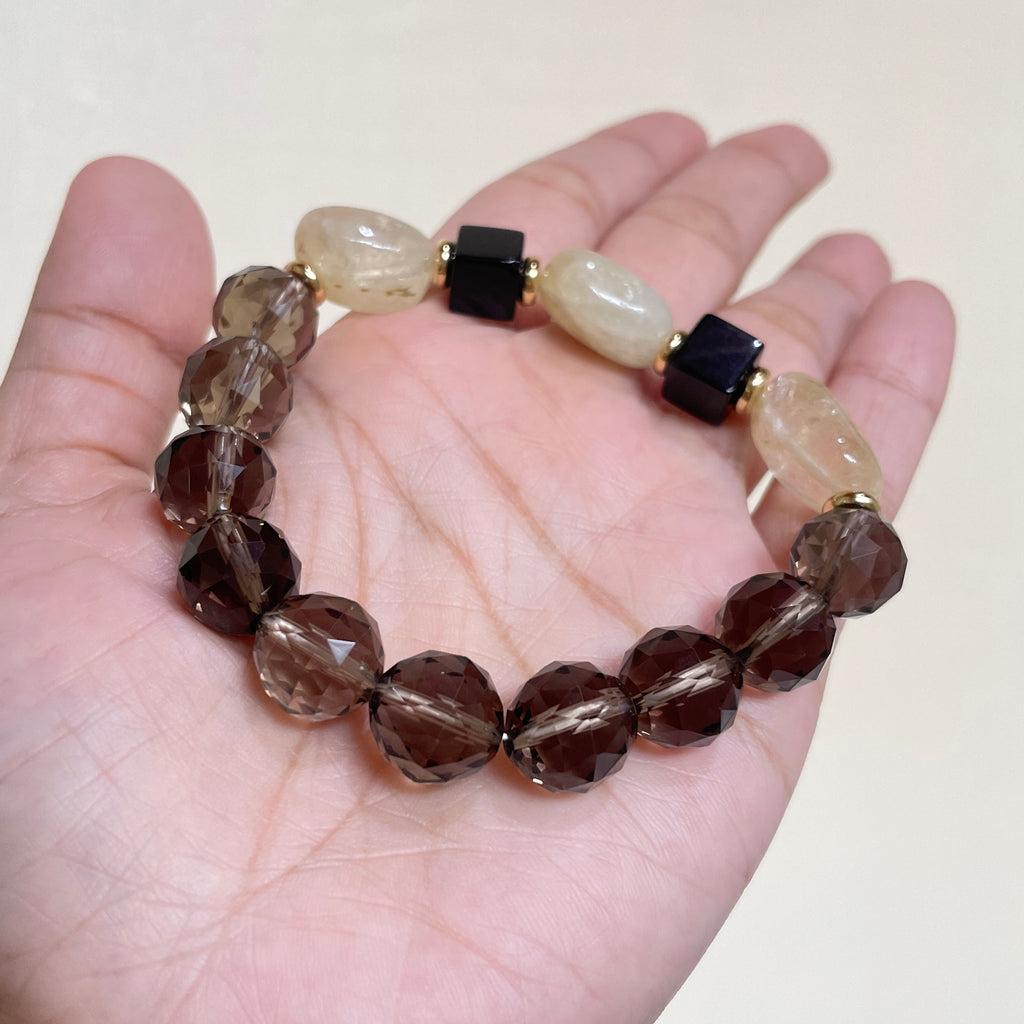 Smoked Gold Contrast Crystal Bracelet