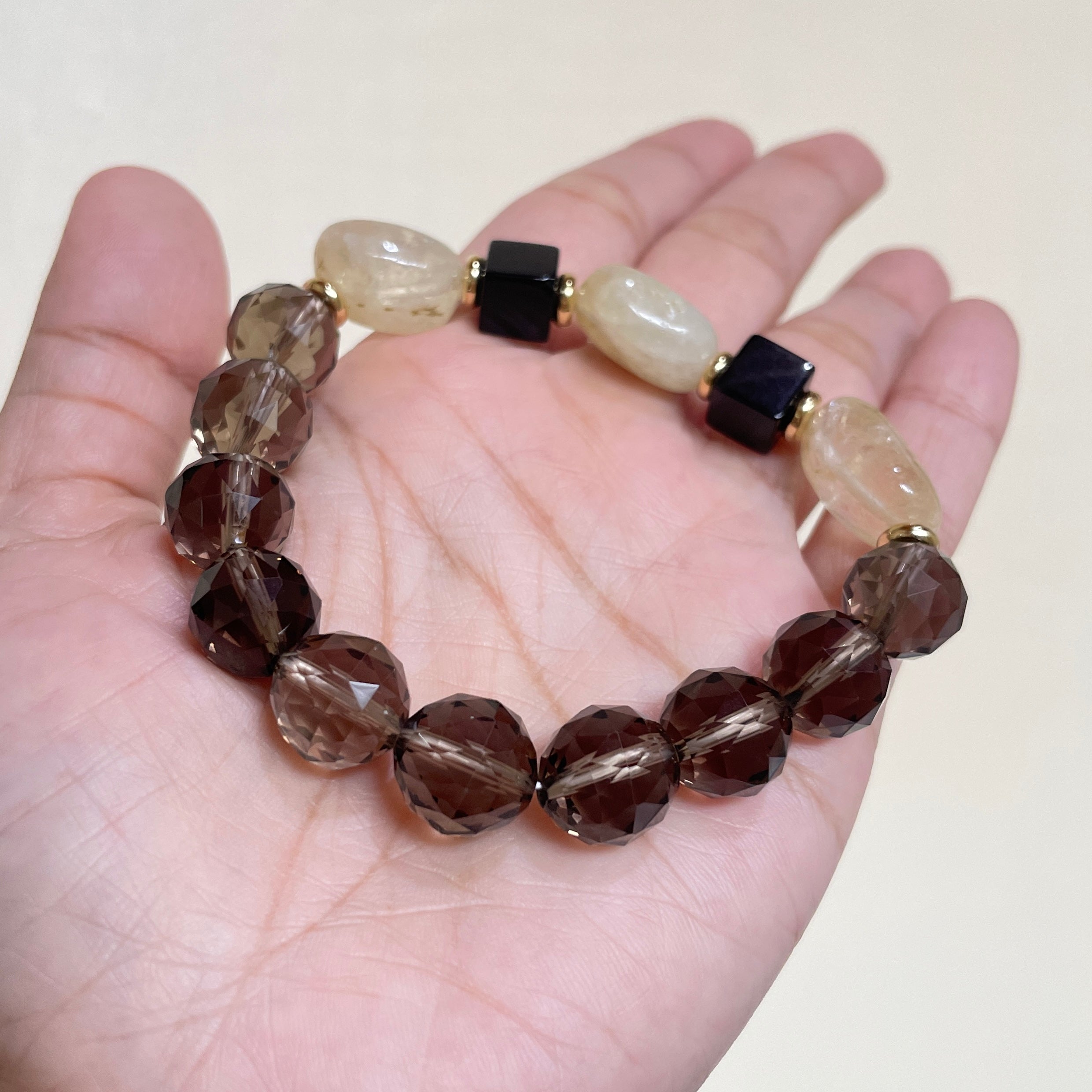 Smoked Gold Contrast Crystal Bracelet