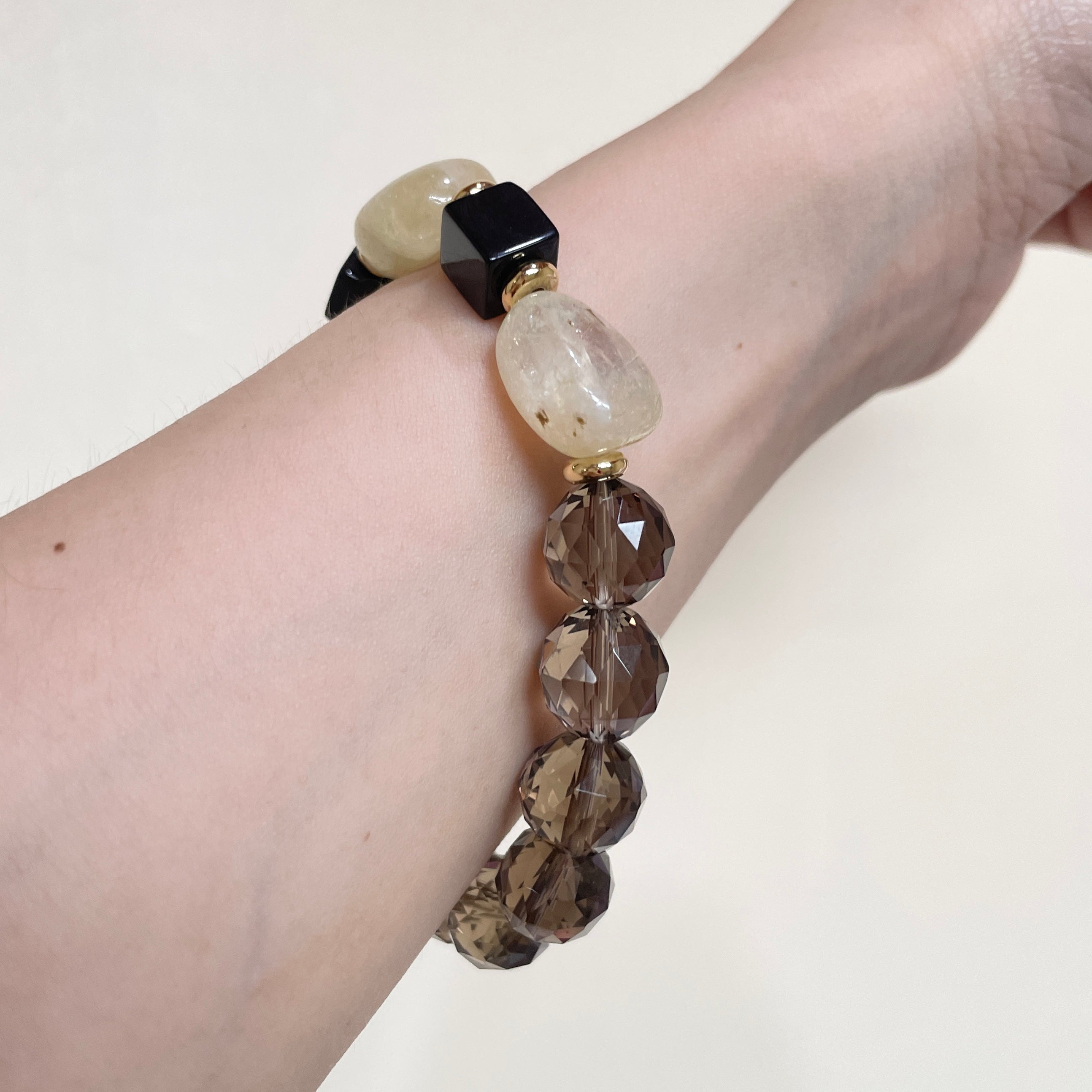 Smoked Gold Contrast Crystal Bracelet