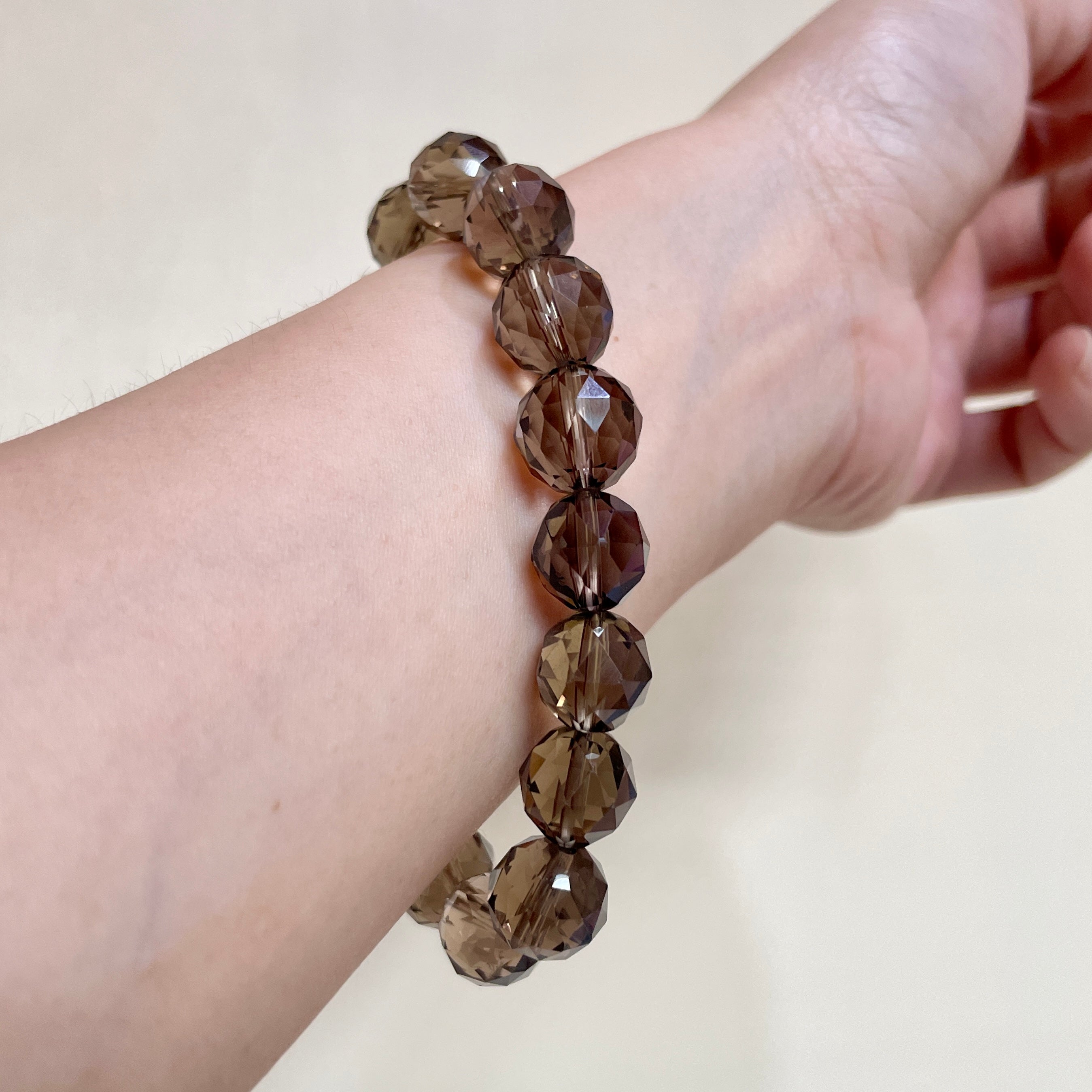 Faceted Smoky Quartz Crystal Bracelet - Premium