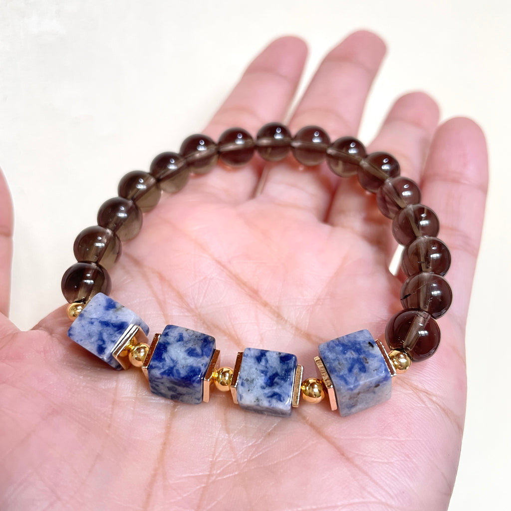 Smoky Indigo Structure Crystal Bracelet