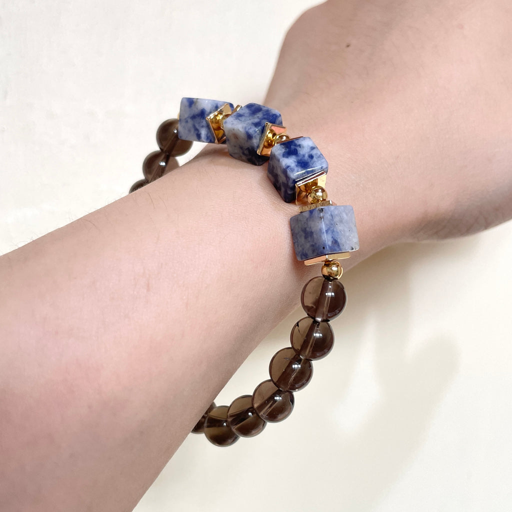 Smoky Indigo Structure Crystal Bracelet
