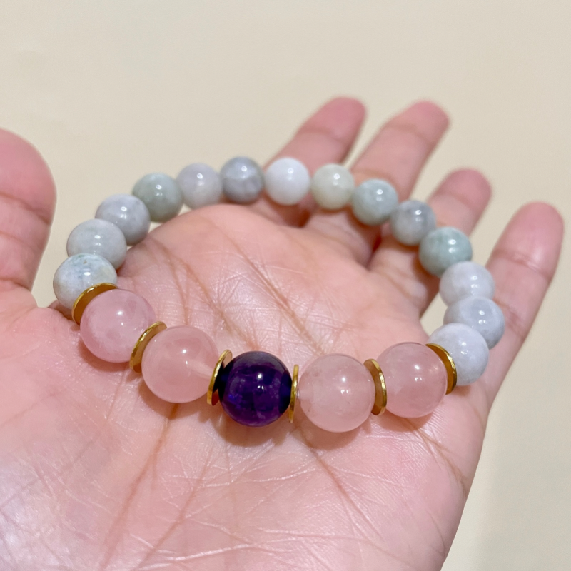 Jade Blush Accent Crystal Bracelet