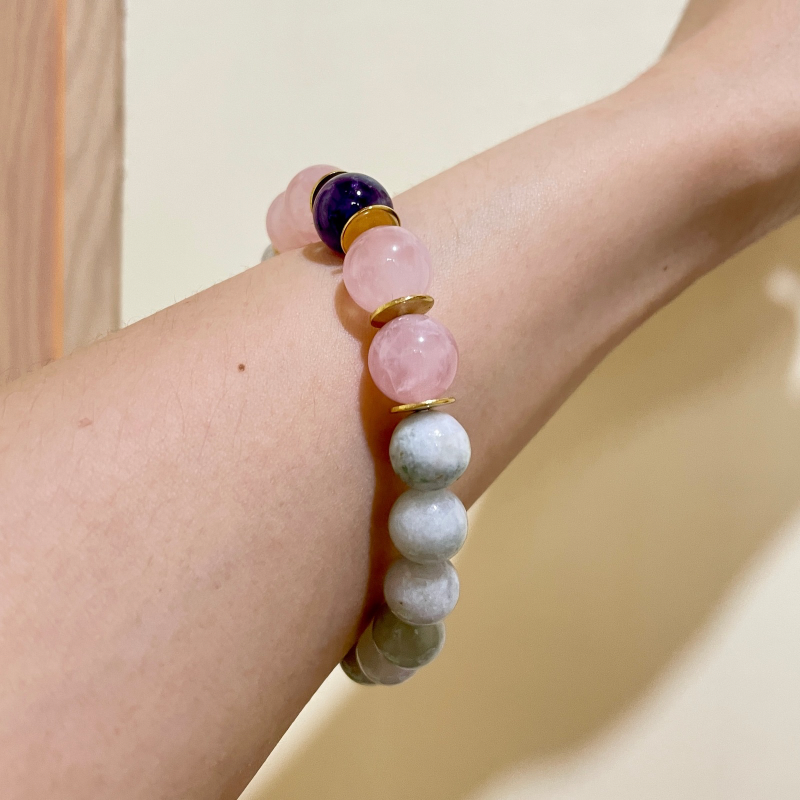 Jade Blush Accent Crystal Bracelet